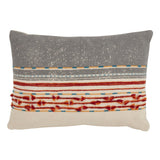 Down Filled Throw Pillow With Cord Appliqué Design