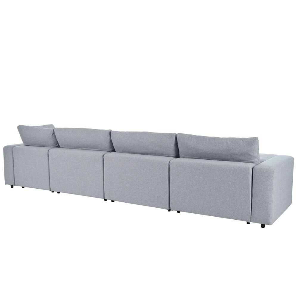 Down Filled Upholstered Sectional Sofa Set with Wide Armrests