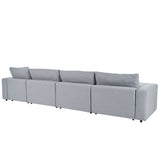 Down Filled Upholstered Sectional Sofa Set with Wide Armrests