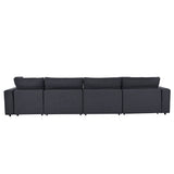 Down Filled Upholstered Sectional Sofa Set with Wide Armrests