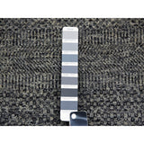 Downing Stone Gray Pure Sustainable Textile Modern Tone on Tone Grass Design Undyed Extra Soft Wool Hand Knotted Round Rug 8'x8'