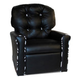 Dozydotes 4-button Black Leather-like/Zebra-accent Rocker Recliner