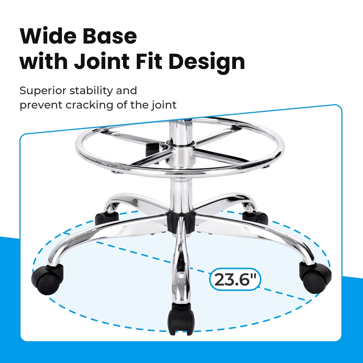 Drafting Chair with Back, Adjustable Foot Rest Rolling Stool, Multi-Purpose Office Desk Chair, Thick Seat Cushion