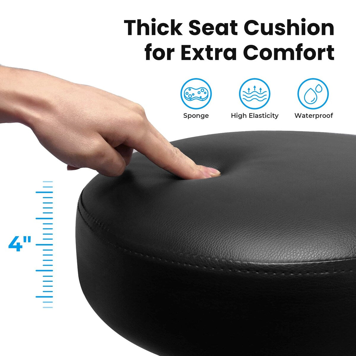 Drafting Chair with Back, Adjustable Foot Rest Rolling Stool, Multi-Purpose Office Desk Chair, Thick Seat Cushion