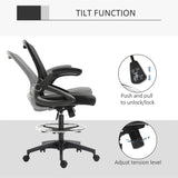 Drafting Chair,Tall Office Chair with Lumbar Support,Flip-Up Armrests