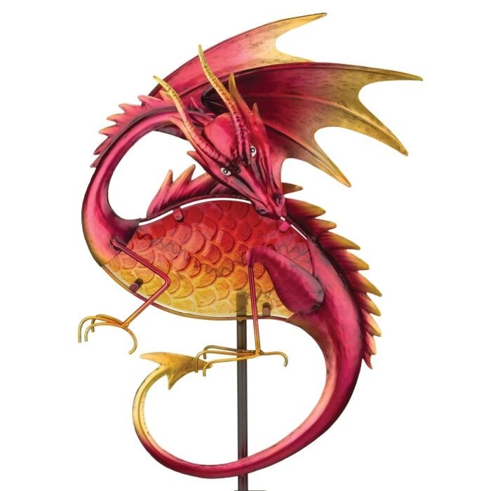 Dragon Solar Stake - Red