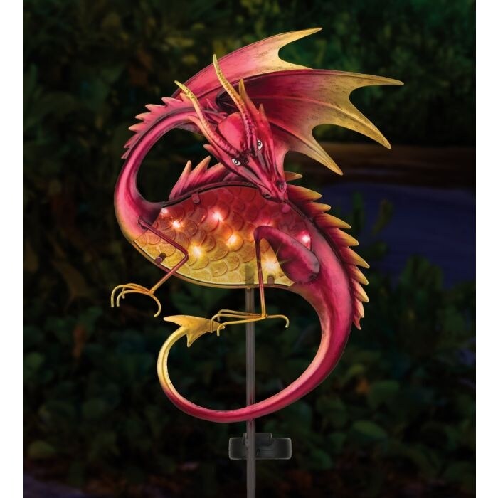 Dragon Solar Stake - Red