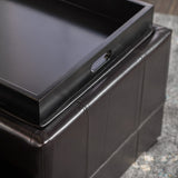 Drake 3-piece Bonded Leather Tray Top Nested Storage Ottoman Bench by Christopher Knight Home