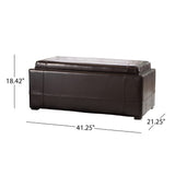 Drake 3-piece Bonded Leather Tray Top Nested Storage Ottoman Bench by Christopher Knight Home