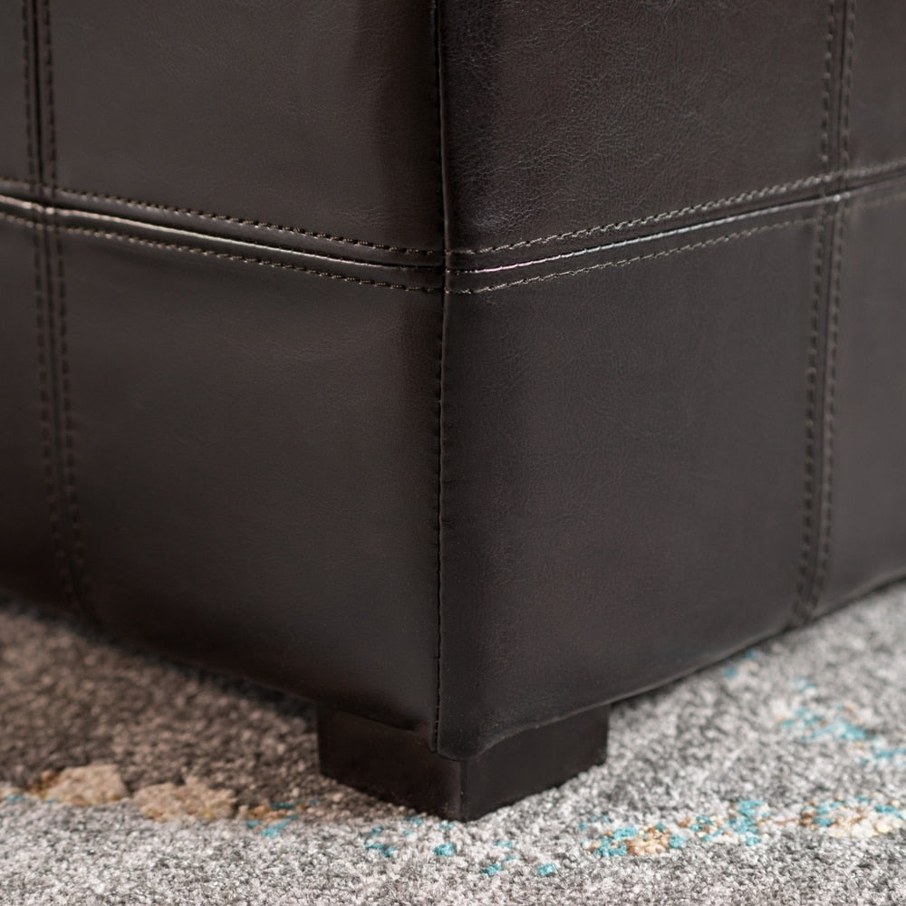 Drake 3-piece Bonded Leather Tray Top Nested Storage Ottoman Bench by Christopher Knight Home
