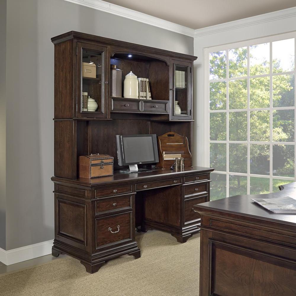 Drake 72-inch Executive Desk, Credenza with Hutch, Lateral File and Chair