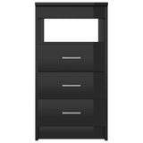 Drawer Cabinet High Gloss Black 15.7"x19.7"x29.9" Engineered Wood