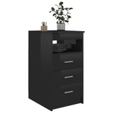 Drawer Cabinet High Gloss Black 15.7"x19.7"x29.9" Engineered Wood