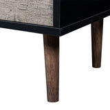 Drawer Dresser 4 Drawers Storage Dresser with Fabric Foldable Drawers, Gray and Black