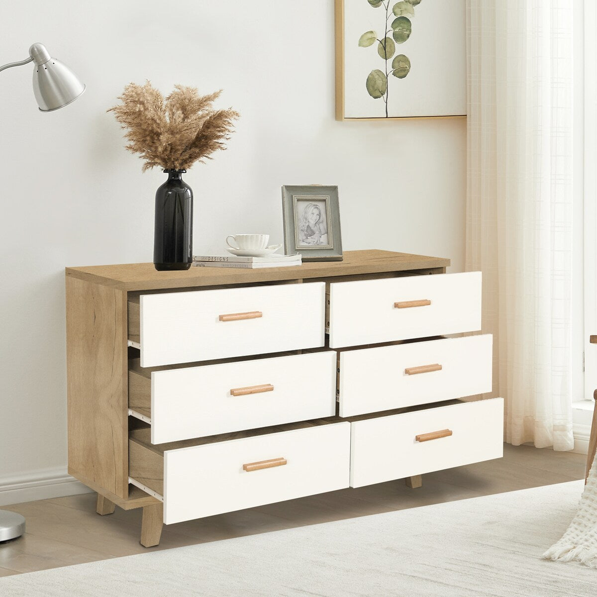Drawer Dresser cabinet barcabinet, Solid wood handle table leg for Dining RoomLiving