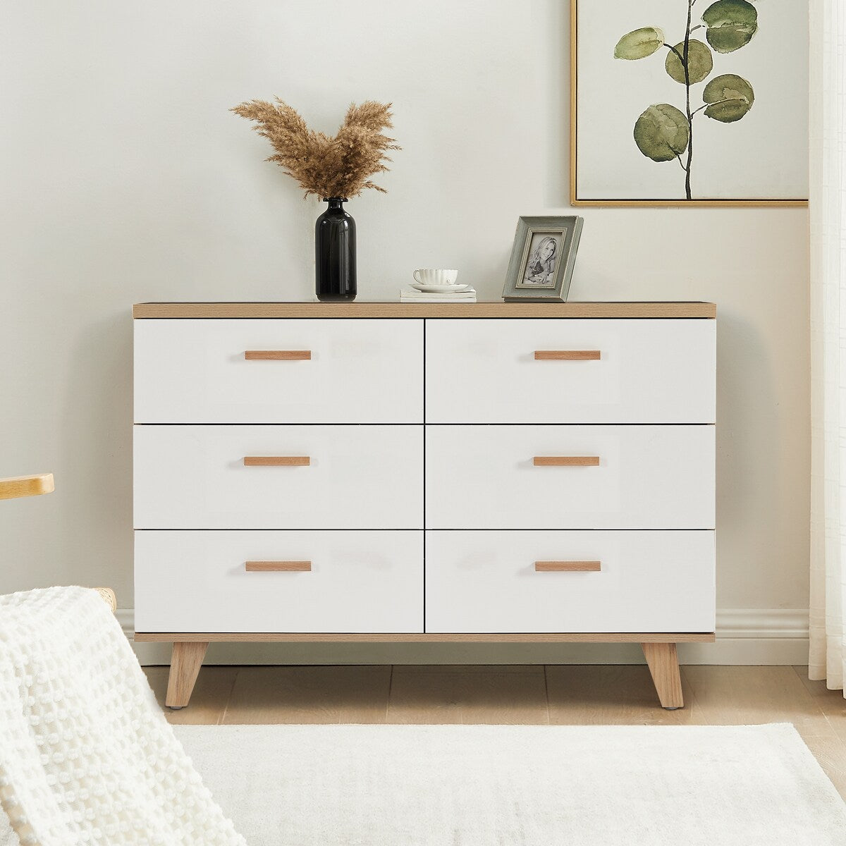 Drawer Dresser cabinet barcabinet, Solid wood handle table leg for Dining RoomLiving