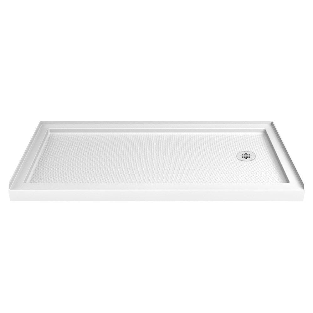 DreamLine Flex 30 in. D x 60 in. W x 74 3/4 in. H Pivot Shower Door and Shower Base Kit - 30" x 60" - 30" x 60"