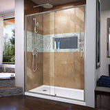 DreamLine Flex 30 in. D x 60 in. W x 74 3/4 in. H Pivot Shower Door and Shower Base Kit - 30" x 60" - 30" x 60"