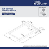 DreamLine Flex 30 in. D x 60 in. W x 74 3/4 in. H Pivot Shower Door and Shower Base Kit - 30" x 60" - 30" x 60"