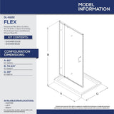 DreamLine Flex 30 in. D x 60 in. W x 74 3/4 in. H Pivot Shower Door and Shower Base Kit - 30" x 60" - 30" x 60"