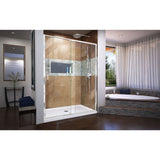 DreamLine Flex 30 in. D x 60 in. W x 74 3/4 in. H Pivot Shower Door and Shower Base Kit - 30" x 60" - 30" x 60"