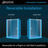 DreamLine Flex 30 in. D x 60 in. W x 76 3/4 in. H Pivot Shower Door, Shower Base and Backwall Kit - 30" x 60" - 30" x 60"