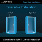 DreamLine Flex 32 in. D x 32 in. W x 74 3/4 in. H Pivot Shower Door and Shower Base Kit - 32" x 32"