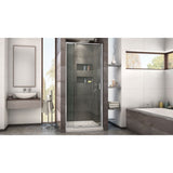 DreamLine Flex 32 in. D x 32 in. W x 74 3/4 in. H Pivot Shower Door and Shower Base Kit - 32" x 32"