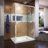 DreamLine Flex 36 in. D x 48 in. W x 74 3/4 in. H Pivot Shower Enclosure and Shower Base Kit - 36" x 48" - 36" x 48"