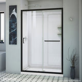 DreamLine Infinity-Z 36 in. D x 48 in. W x 76 3/4 in. H Sliding Shower Door, Shower Base and Backwall Kit