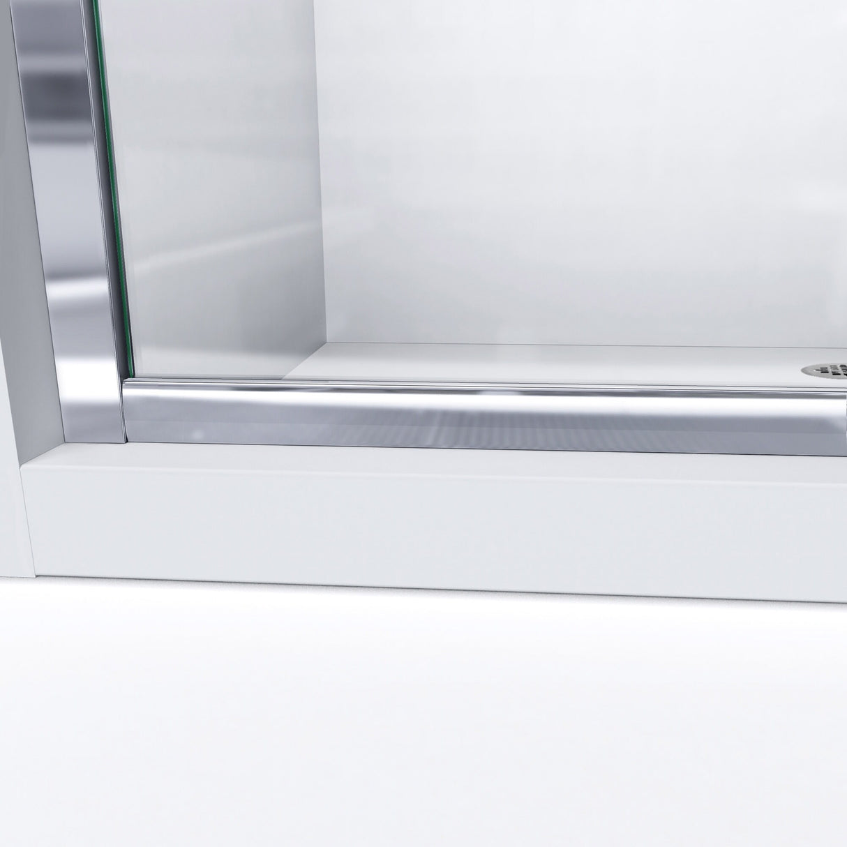 DreamLine Infinity-Z 36 in. D x 48 in. W x 76 3/4 in. H Sliding Shower Door, Shower Base and Backwall Kit