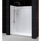 DreamLine Infinity-Z 36 in. D x 48 in. W x 76 3/4 in. H Sliding Shower Door, Shower Base and Backwall Kit