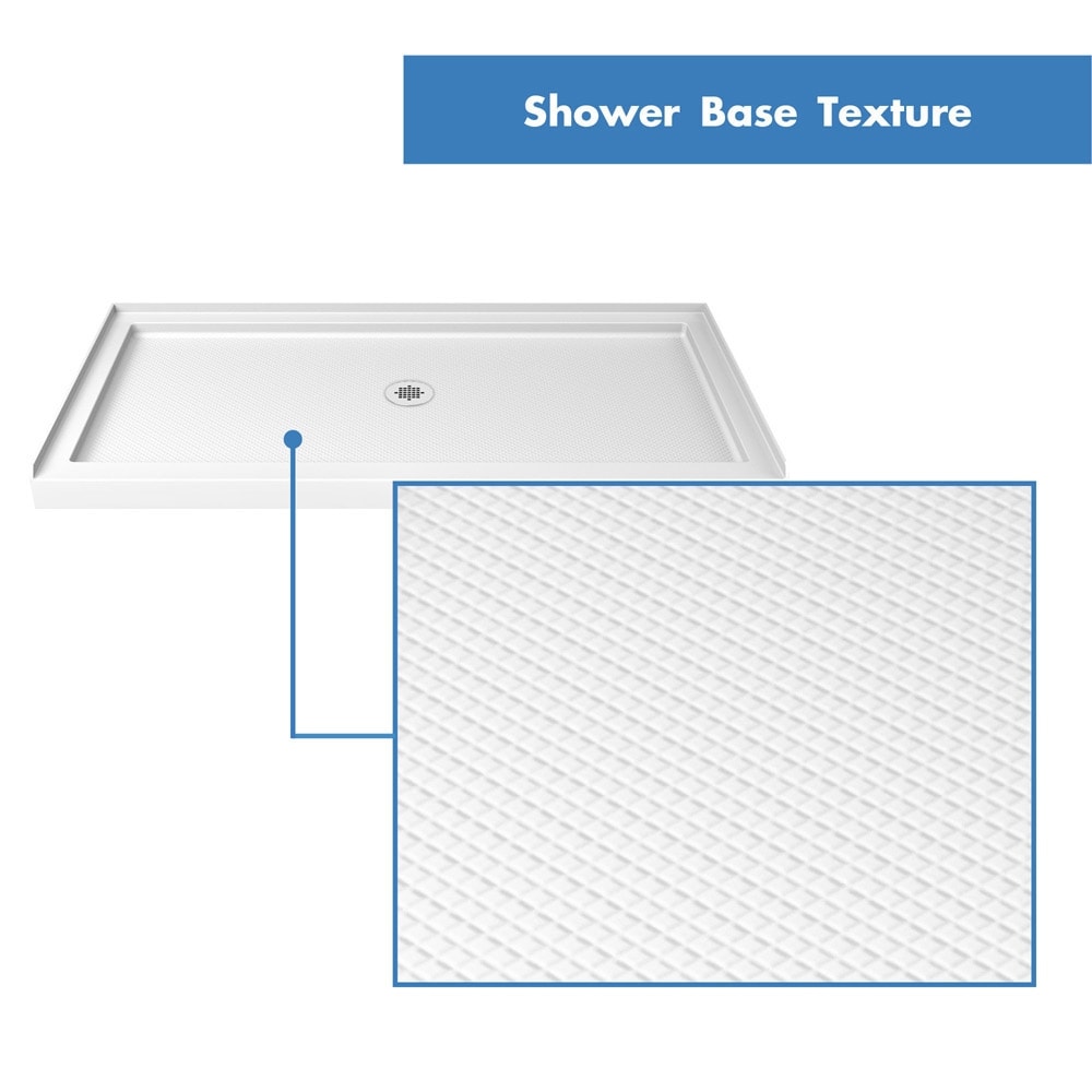 DreamLine Infinity-Z 36 in. D x 48 in. W x 76 3/4 in. H Sliding Shower Door, Shower Base and Backwall Kit