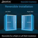 DreamLine Infinity-Z 36 in. D x 48 in. W x 76 3/4 in. H Sliding Shower Door, Shower Base and Backwall Kit
