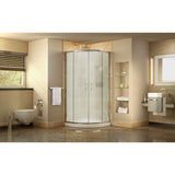 DreamLine Prime 36 in. x 36 in. x 74 3/4 in. Sliding Shower Enclosure and Shower Base Kit - 36" x 36" - 36" x 36"