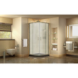 DreamLine Prime 36 in. x 36 in. x 74 3/4 in. Sliding Shower Enclosure and Shower Base Kit - 36" x 36" - 36" x 36"