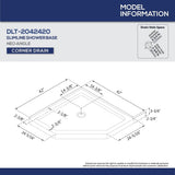 DreamLine Prism Plus 42 in. x 42 in. x 74 3/4 in. Shower Enclosure and Shower Base Kit - 42" x 42"