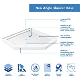 DreamLine Prism Plus 42 in. x 42 in. x 74 3/4 in. Shower Enclosure and Shower Base Kit - 42" x 42"