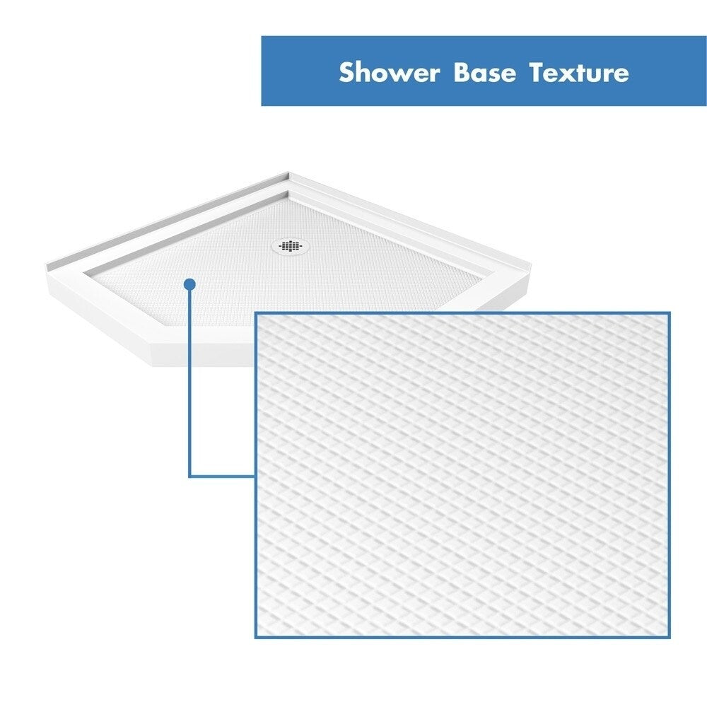 DreamLine Prism Plus 42 in. x 42 in. x 74 3/4 in. Shower Enclosure and Shower Base Kit - 42" x 42"