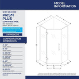 DreamLine Prism Plus 42 in. x 42 in. x 74 3/4 in. Shower Enclosure and Shower Base Kit - 42" x 42"