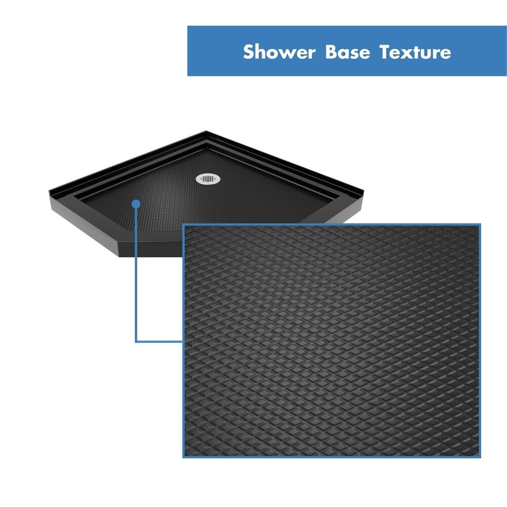 DreamLine Prism Plus 42 in. x 42 in. x 74 3/4 in. Shower Enclosure and Shower Base Kit - 42" x 42"
