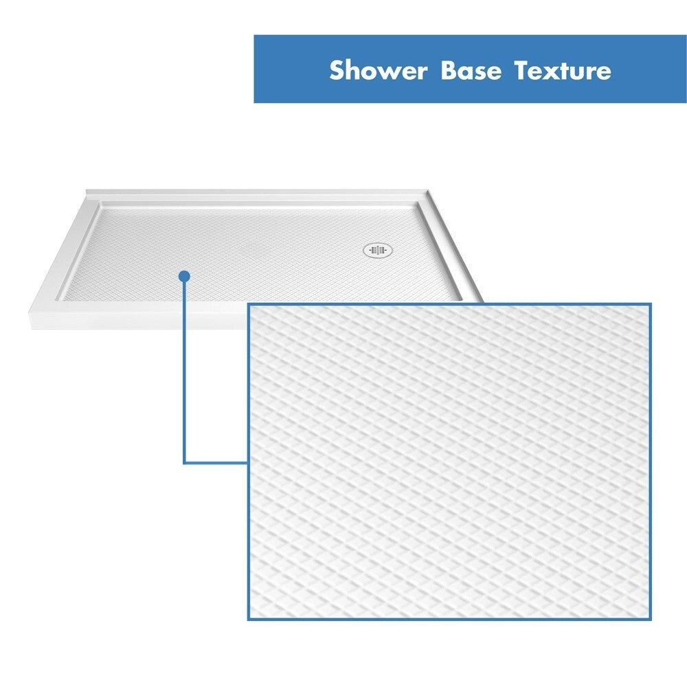 DreamLine SlimLine 36 in. D x 48 in. W x 2 3/4 in. H Double Threshold Shower Base
