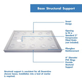 DreamLine SlimLine 36 in. D x 48 in. W x 2 3/4 in. H Double Threshold Shower Base