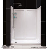 DreamLine Visions 32 in. D x 60 in. W x 76 3/4 in. H Sliding Shower Door, Shower Base and Backwall Kit - 32" x 60" - 32" x 60"