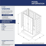 DreamLine Visions 32 in. D x 60 in. W x 76 3/4 in. H Sliding Shower Door, Shower Base and Backwall Kit - 32" x 60" - 32" x 60"