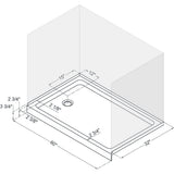 DreamLine Visions 32 in. D x 60 in. W x 76 3/4 in. H Sliding Shower Door, Shower Base and Backwall Kit - 32" x 60" - 32" x 60"