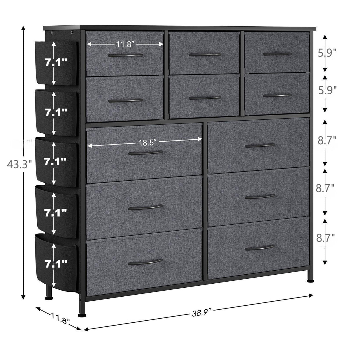 Dresser for Bedroom with 12 Drawer
