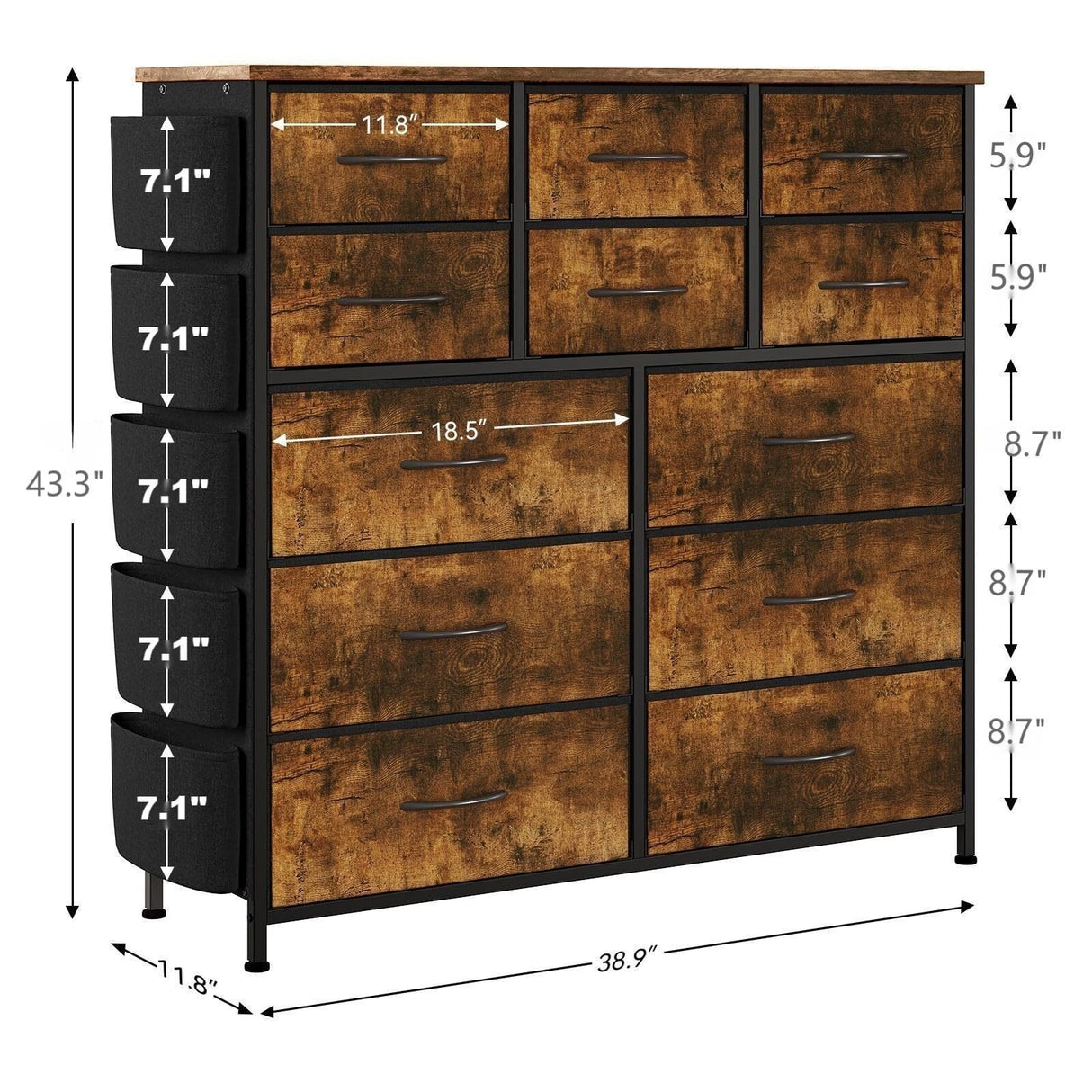 Dresser for Bedroom with 12 Drawer