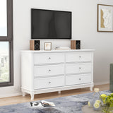 Dresser for Bedroom with Deep Drawers Wooden 6 Drawer Double Dresser