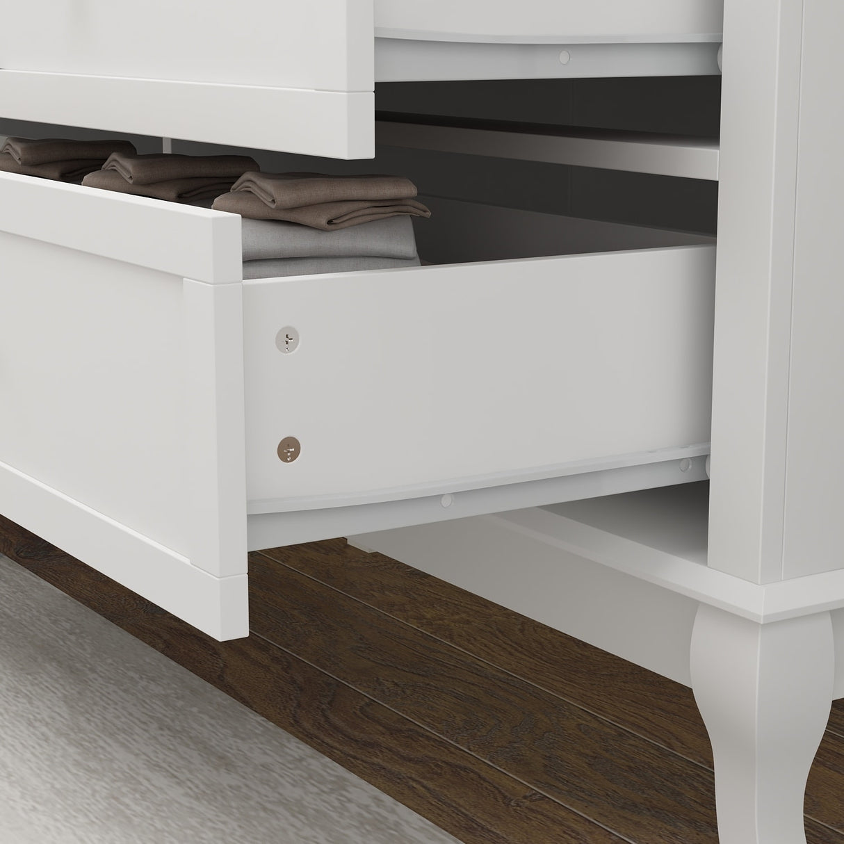 Dresser for Bedroom with Deep Drawers Wooden 6 Drawer Double Dresser